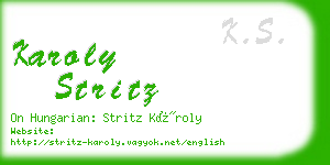 karoly stritz business card